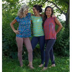 T-shirt mit fantasievollem Druck aus Biobaumwolle, für Kinder als kurzes Kleid geeignet, hier zu sehen mit trb19tr1