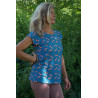 T-shirt mit fantasievollem Druck aus Biobaumwolle, für Kinder als kurzes Kleid geeignet, hier zu sehen mit trb19tr1