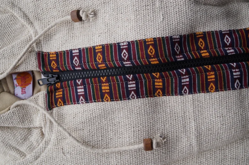 warme Ethno-Jacke aus Baumwolle - grün / large