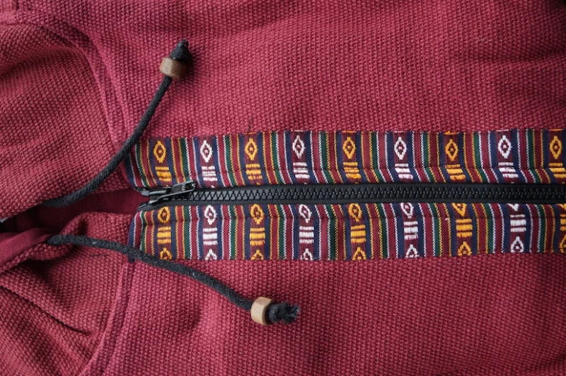 warme Ethno-Jacke aus Baumwolle - grün / large