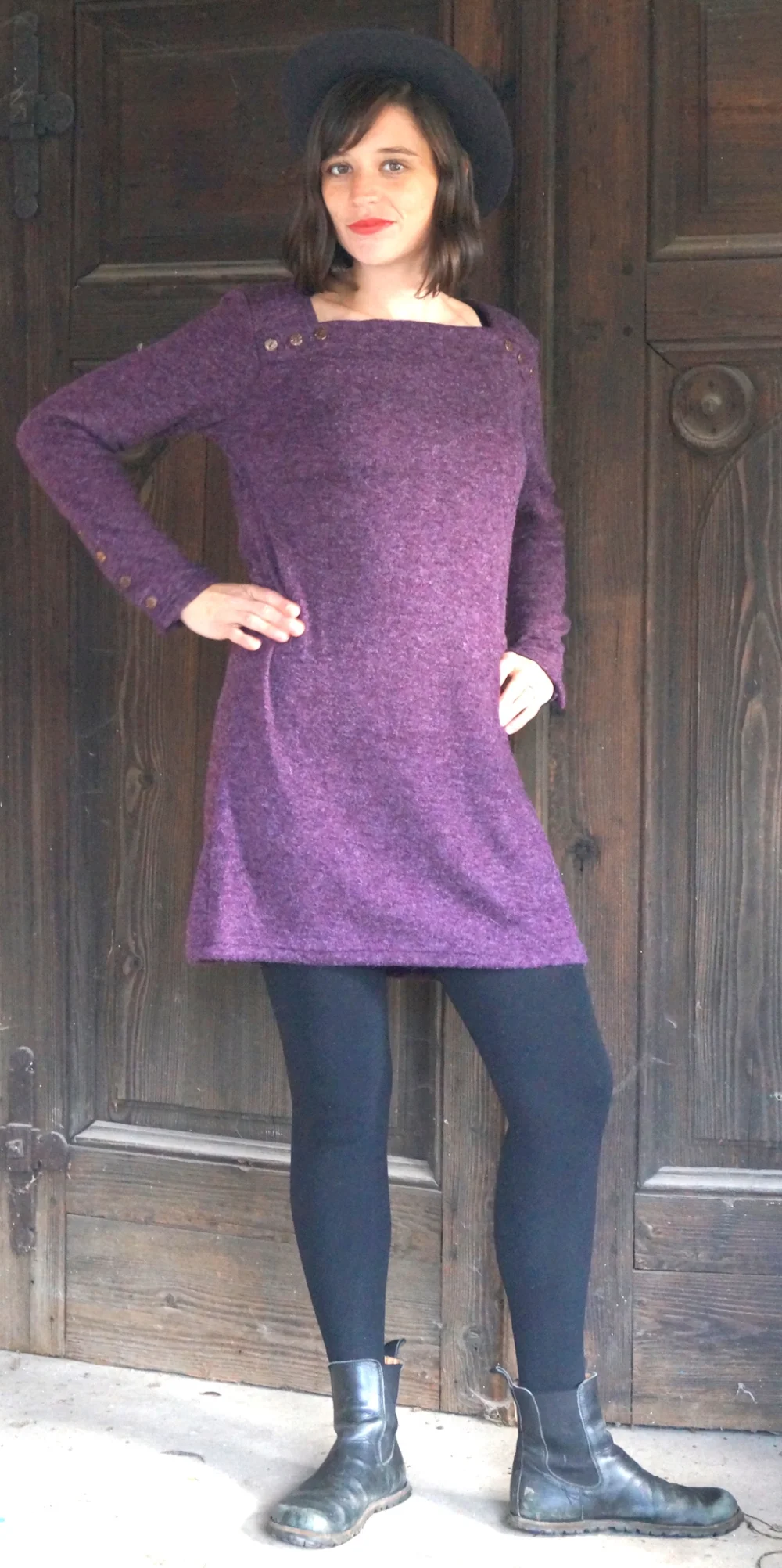 warmes Winterkleid - beige / m/l