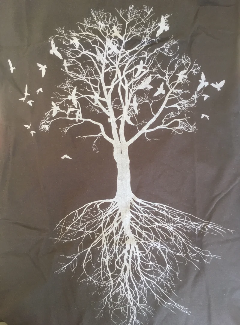 Kapuzenkleid aus Bio-Baumwolle - schwarz/grau / large
