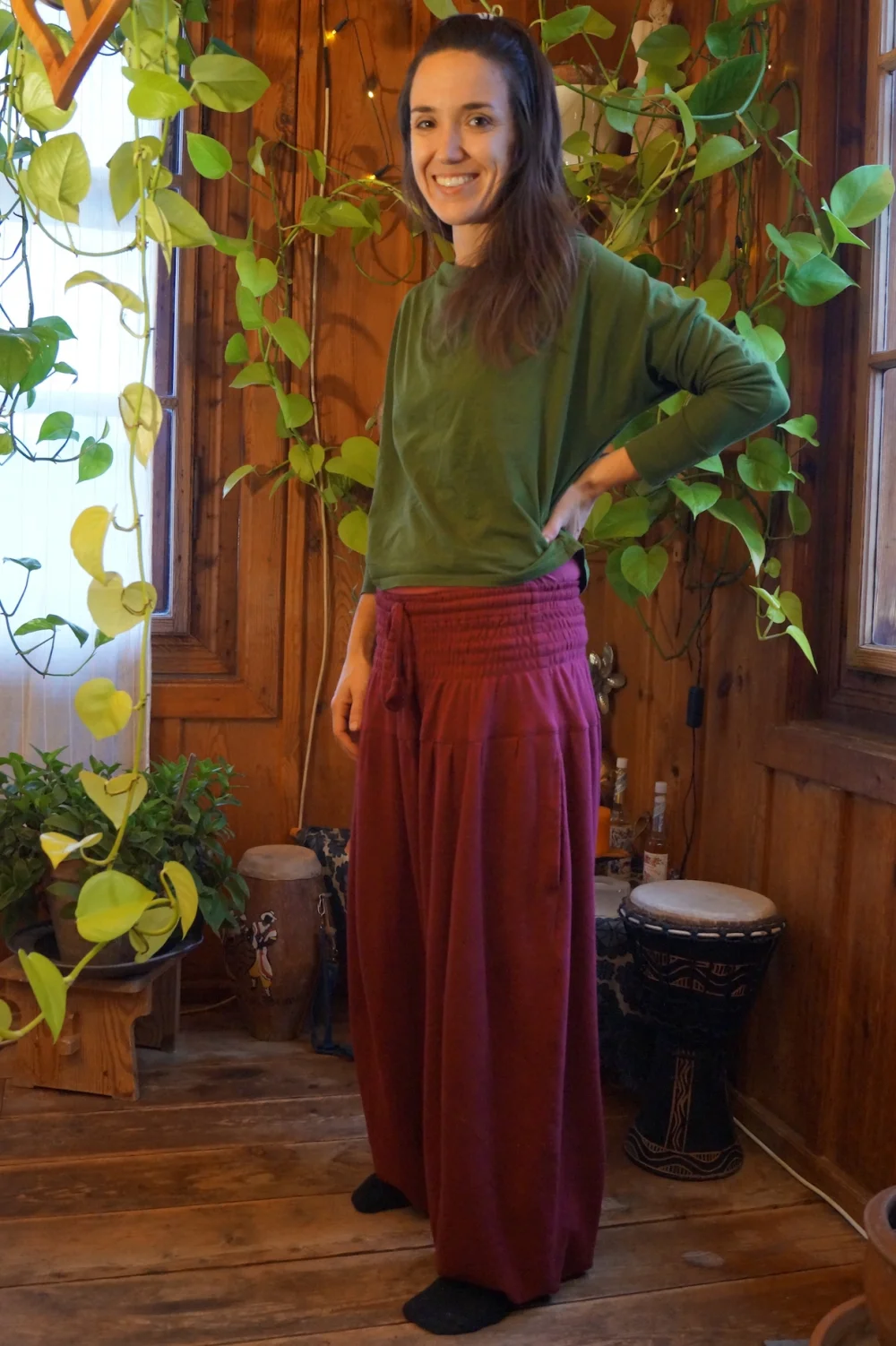 Jeannie Hose aus warmer Baumwolle für kalte Wintertage - schwarz / l/xl