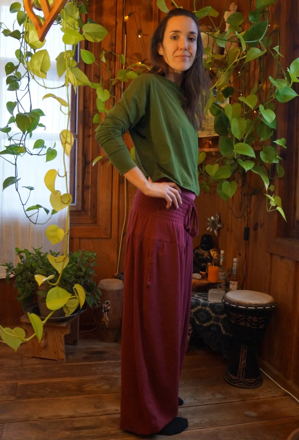 Jeannie Hose aus warmer Baumwolle für kalte Wintertage - schwarz / l/xl