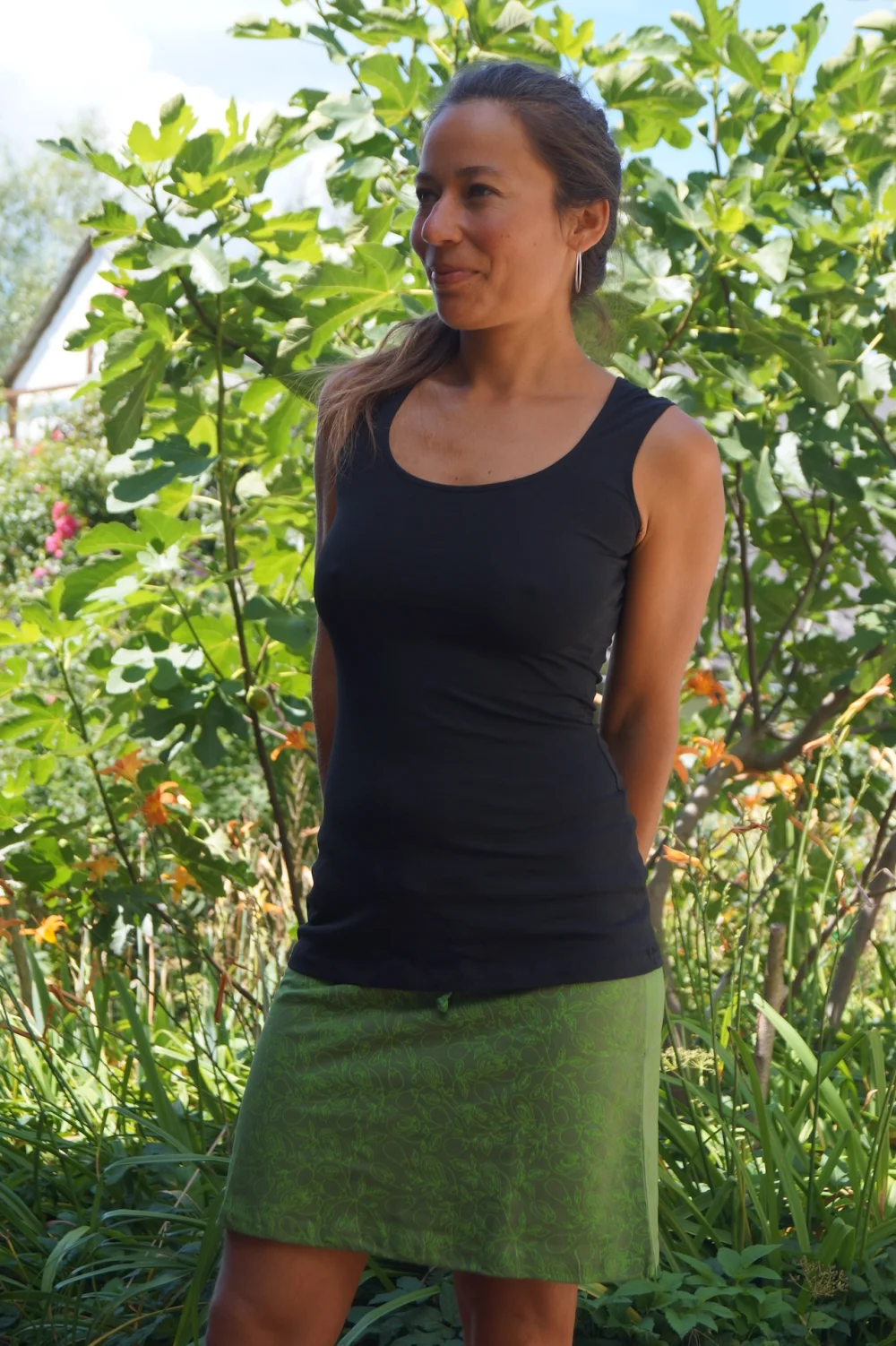 kurzer Rock aus Baumwolle - fushia / m/l