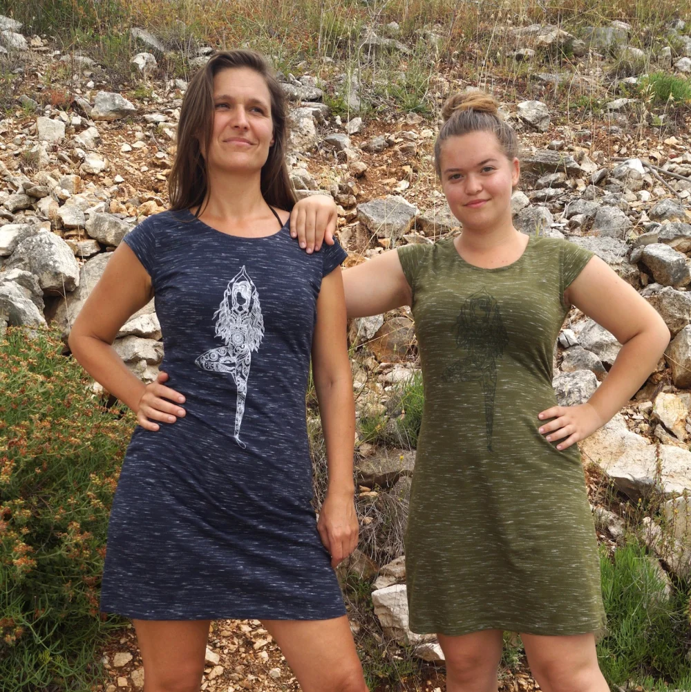 Kleid "Balance" aus GOTS-zertifizierter Bio-Baumwolle - weinrot / small