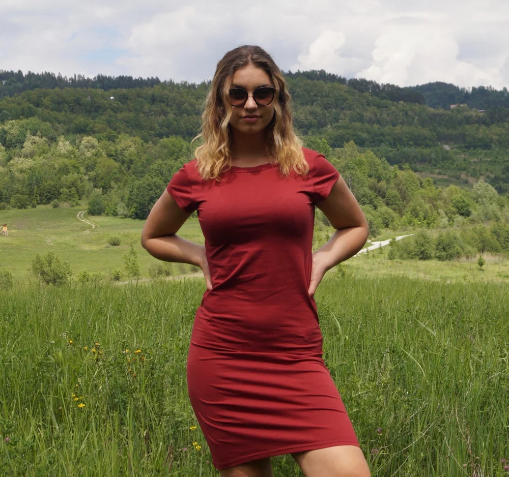 Kleid "Boston" aus Bio-Baumwolle - beige / m/l