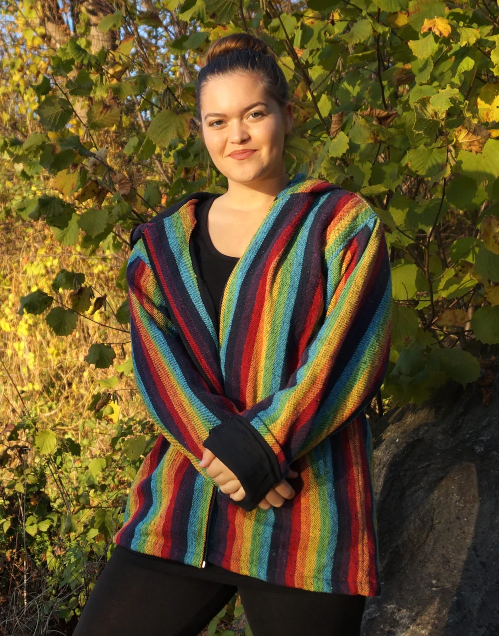 Webjacke "Peru" - regenbogen / large