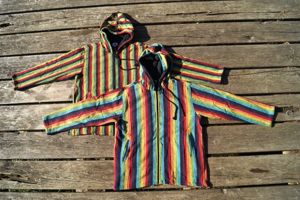Webjacke "Peru" - regenbogen / large