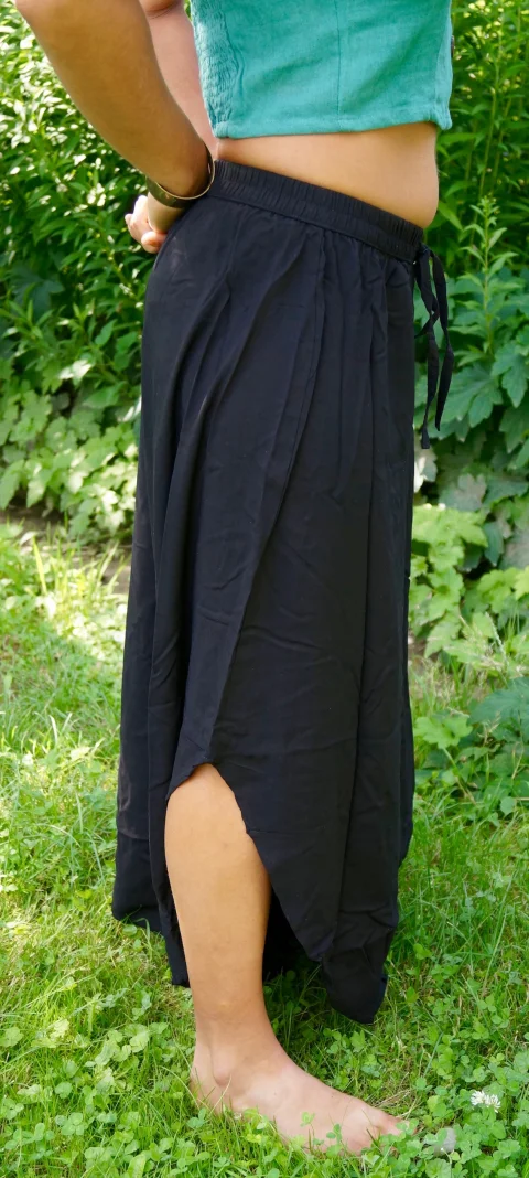 Weite, luftige Sommerhose aus Baumwolle - weiß / medium