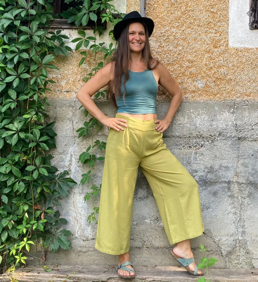Culottes Hose "Pilat" aus Baumwolle - grau / large