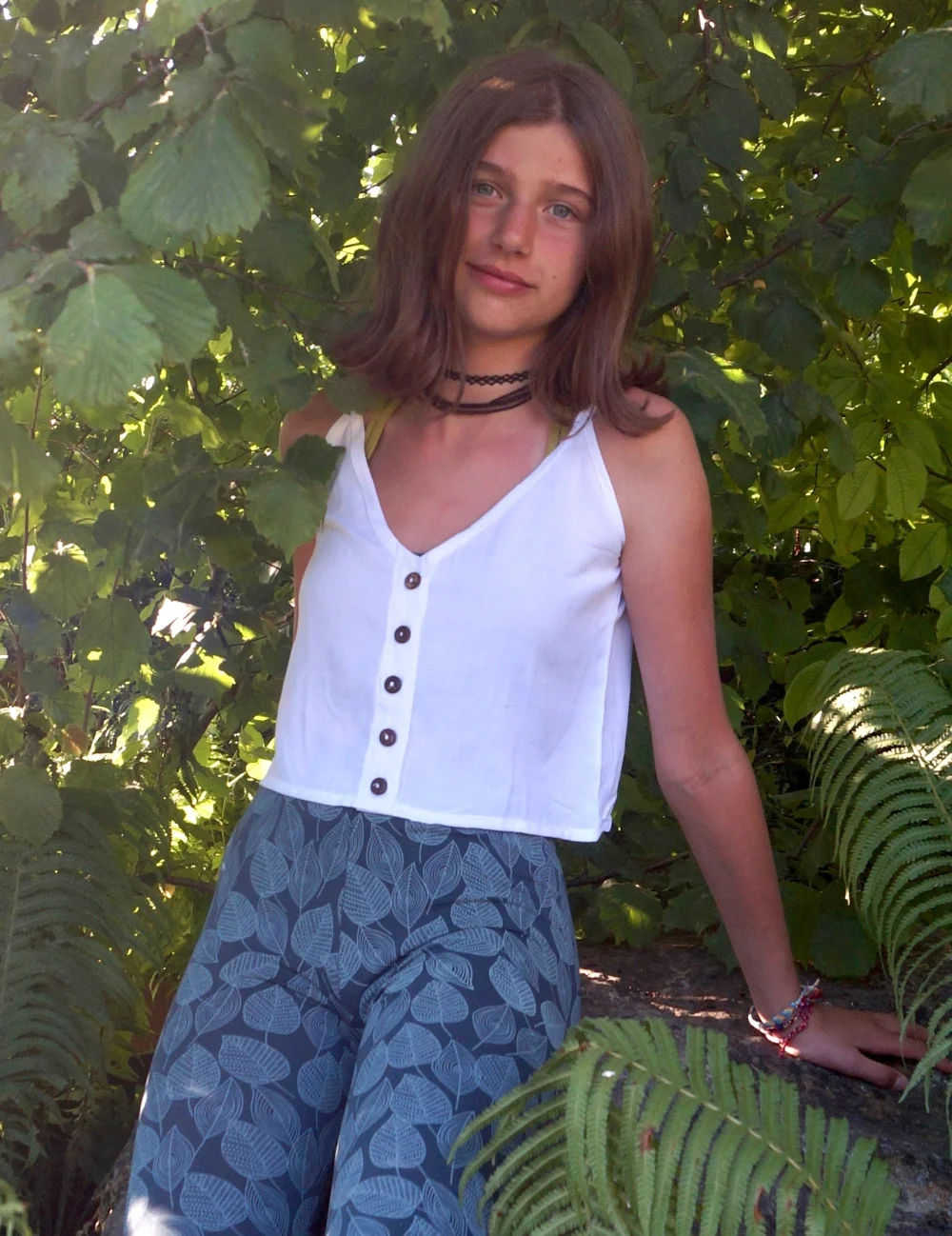leichtes Sommertop mit Knopfleiste
