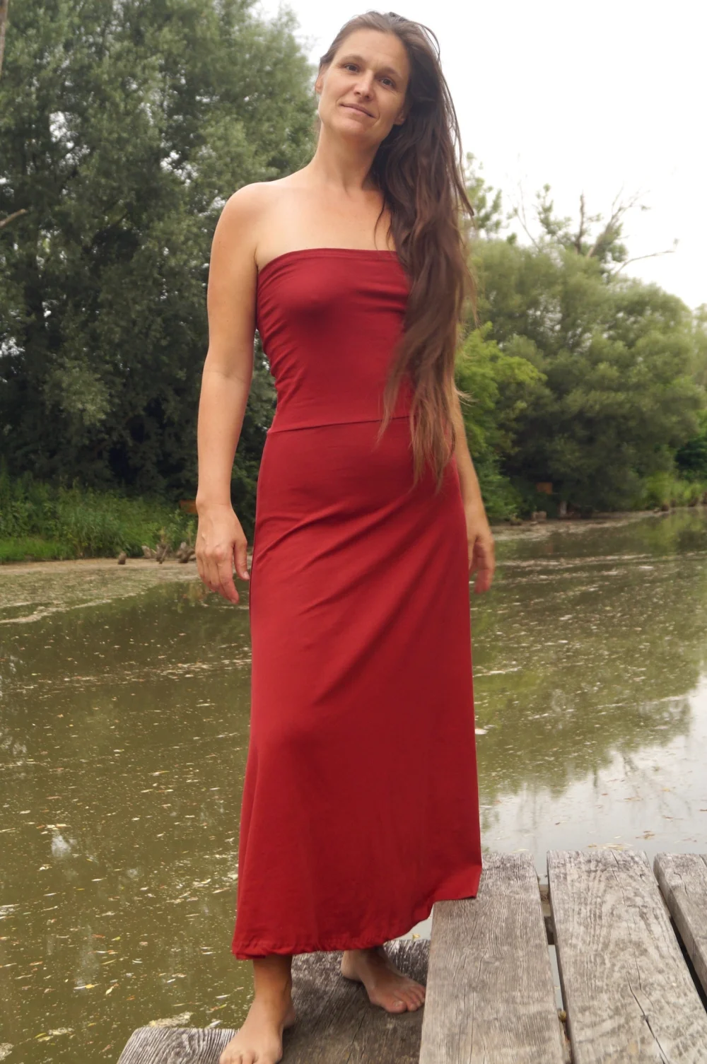 Vielseitiger Sommerrock & Sommerkleid aus Bio-Baumwolle – 2-in-1-Design - lila / s/m