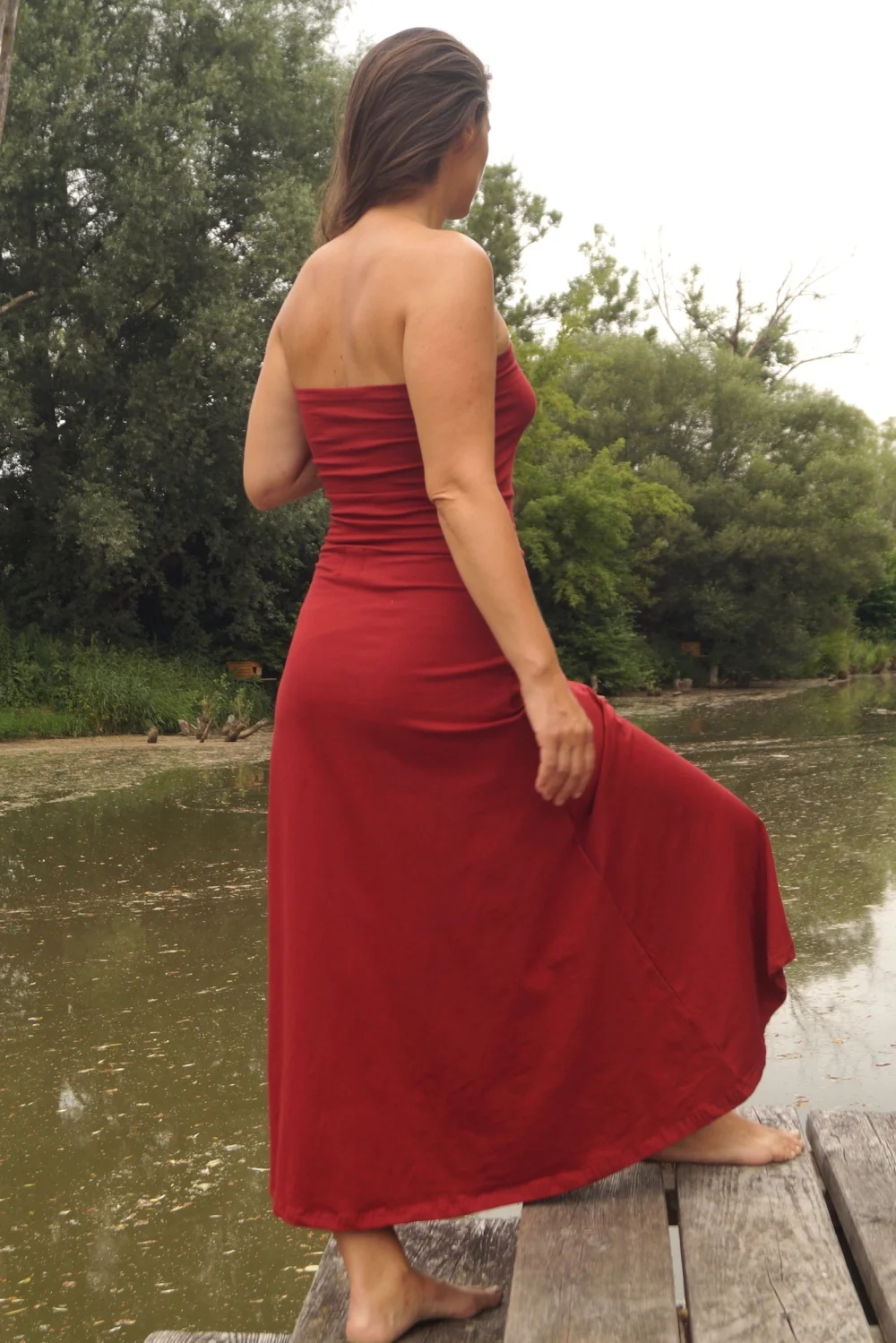Vielseitiger Sommerrock & Sommerkleid aus Bio-Baumwolle – 2-in-1-Design - lila / s/m
