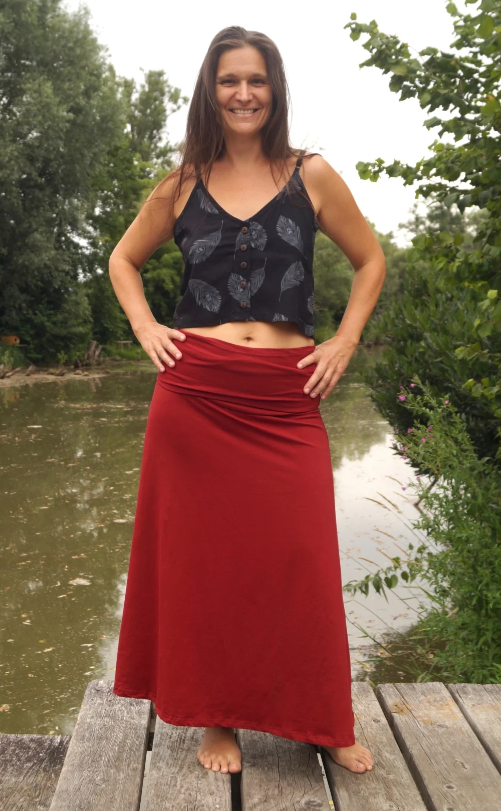 Vielseitiger Sommerrock & Sommerkleid aus Bio-Baumwolle – 2-in-1-Design - lila / s/m