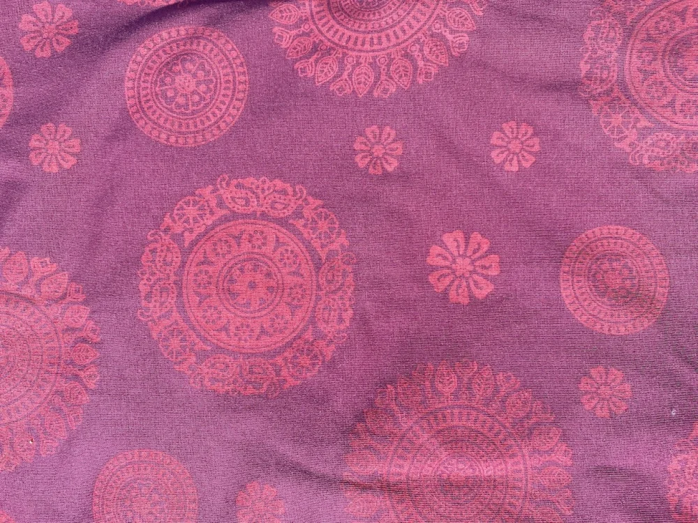 Kurzes Sommerkleid mit Mandala Druck aus Bio-Baumwolle - beige / small