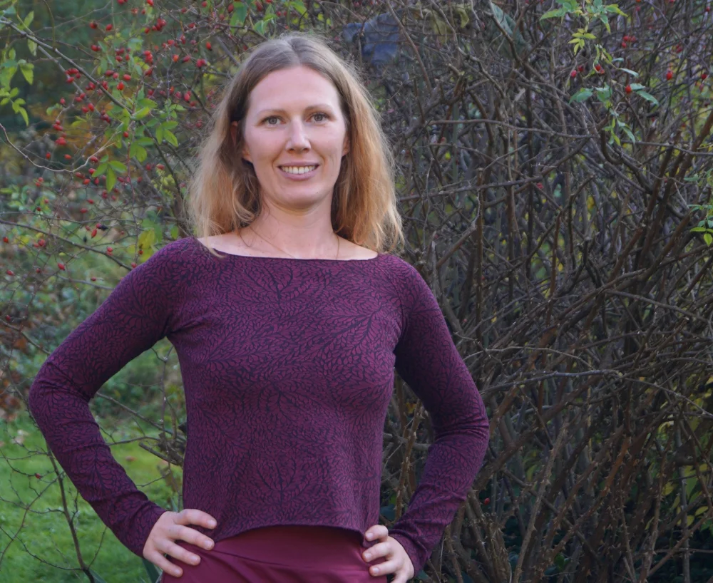 edles langarm shirt in 2 verschiedenen bio Materialien