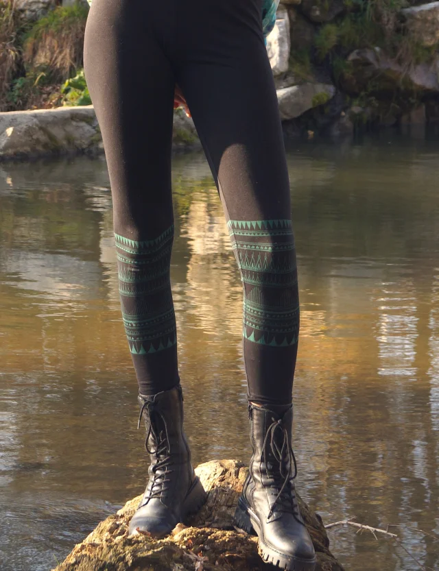 Leggings "Oslo" aus GOTS-zertifizierter Bio-Baumwolle - petrol / small