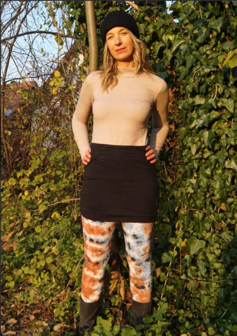 Batik Leggings - grün/ blau/ rot / s/m