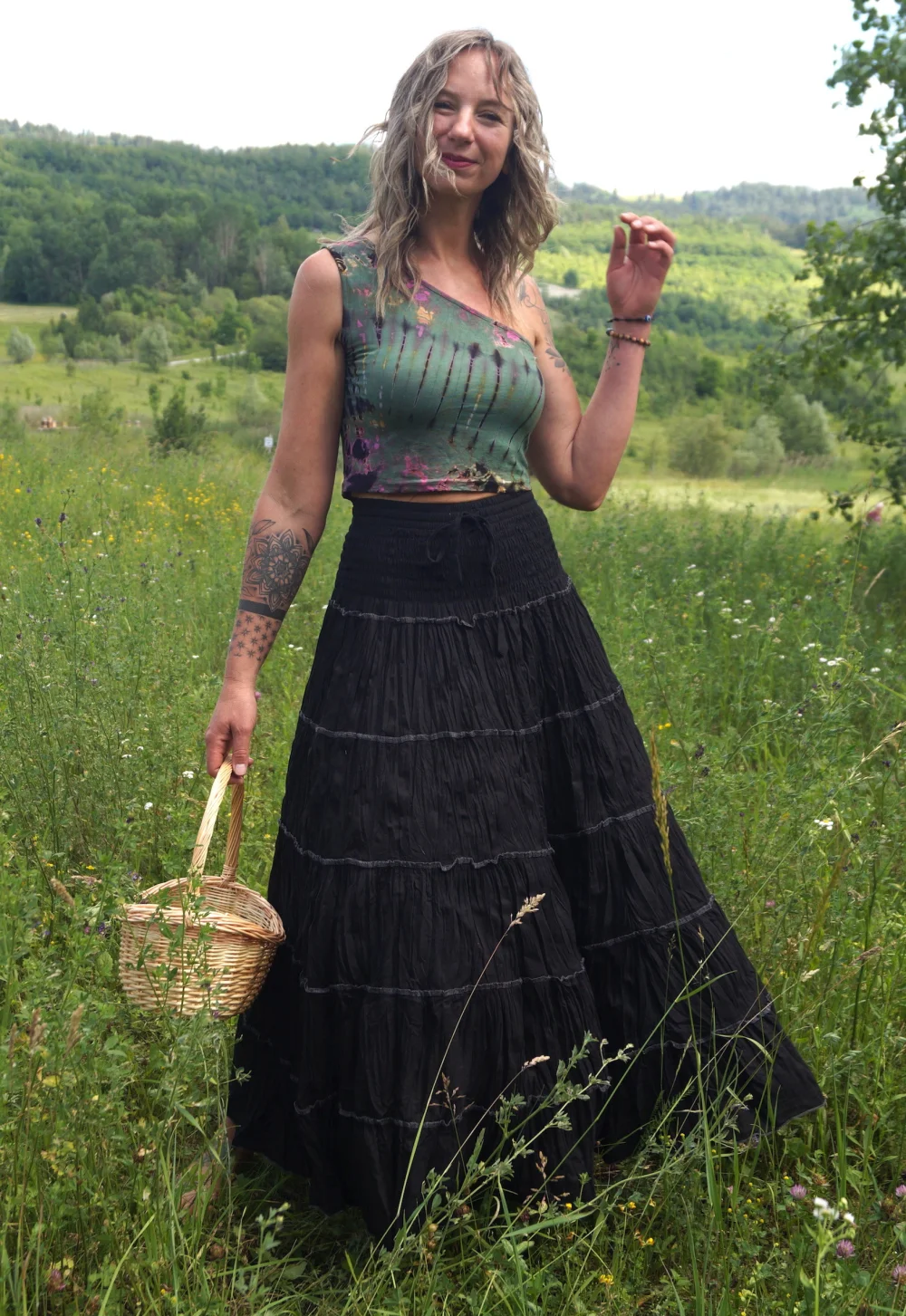 langer Gipsy Rock "Esmeralda" - rot / l/xl
