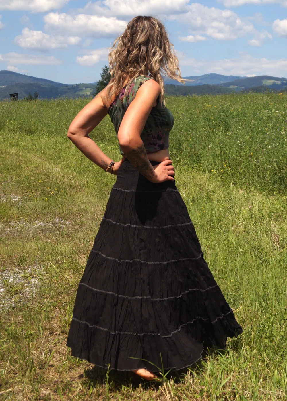 langer Gipsy Rock "Esmeralda" - rot / l/xl