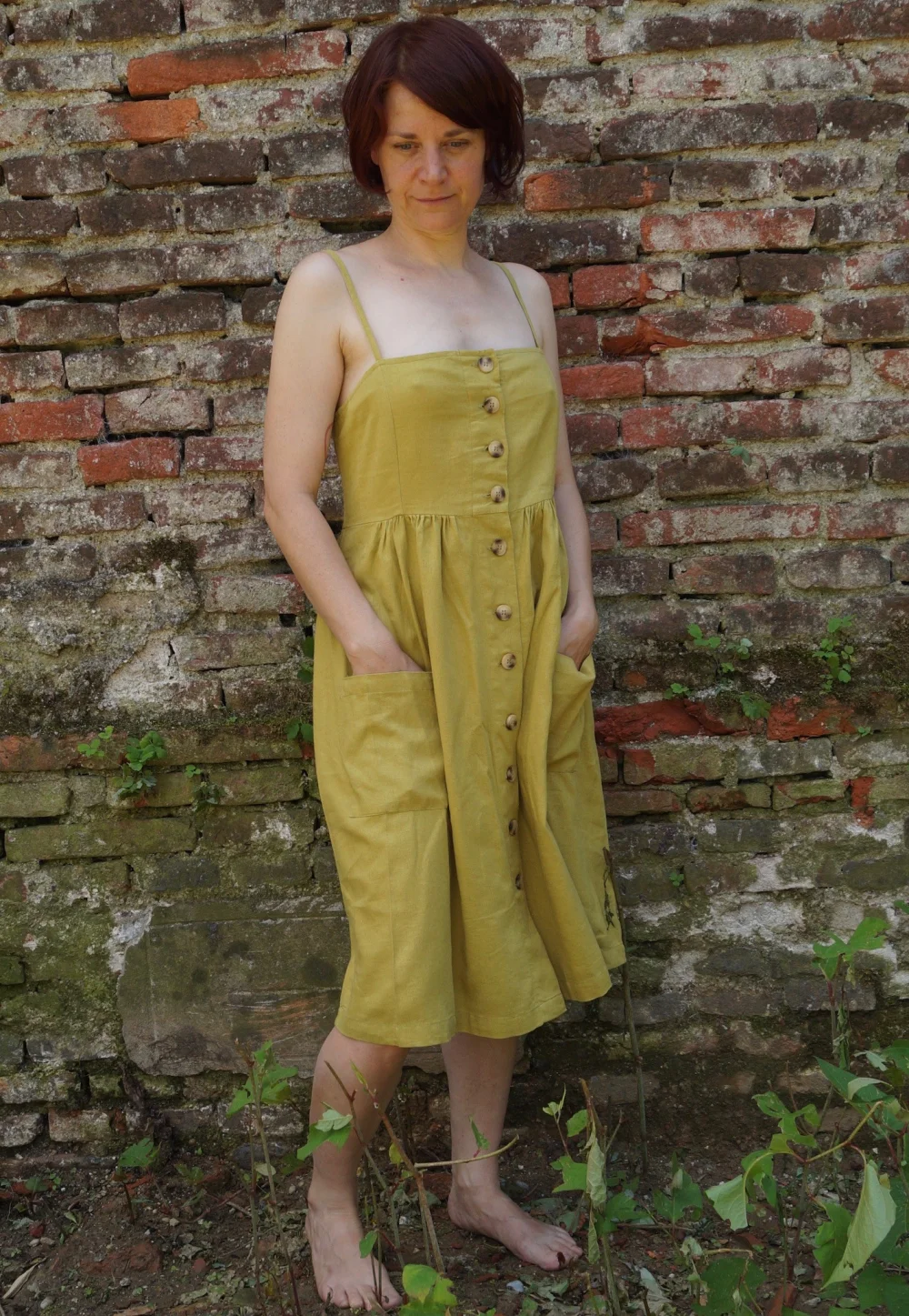 Sommerkleid "Lucy" - gelb cord / m/l