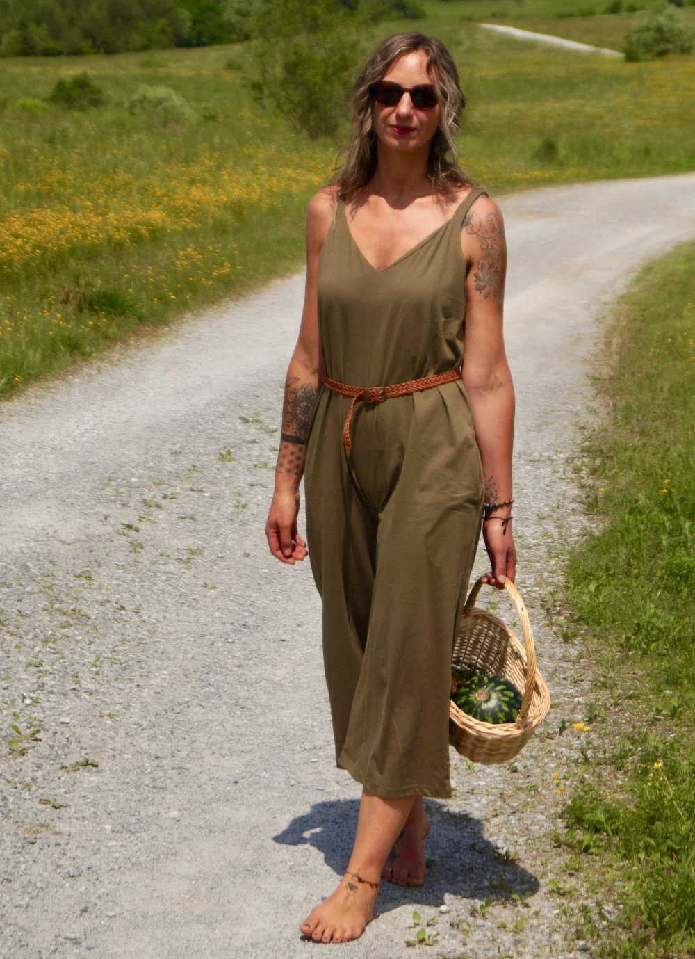 Jumpsuit "Day off" aus GOTS-zertifizierter Bio-Baumwolle - olive / large