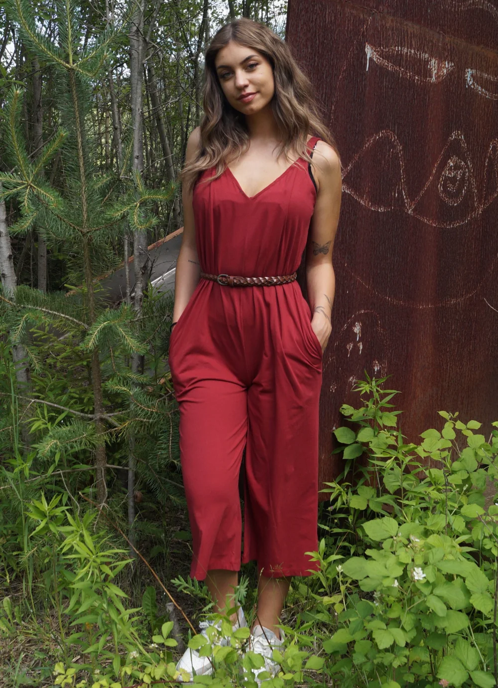 Jumpsuit "Day off" aus GOTS-zertifizierter Bio-Baumwolle - olive / large