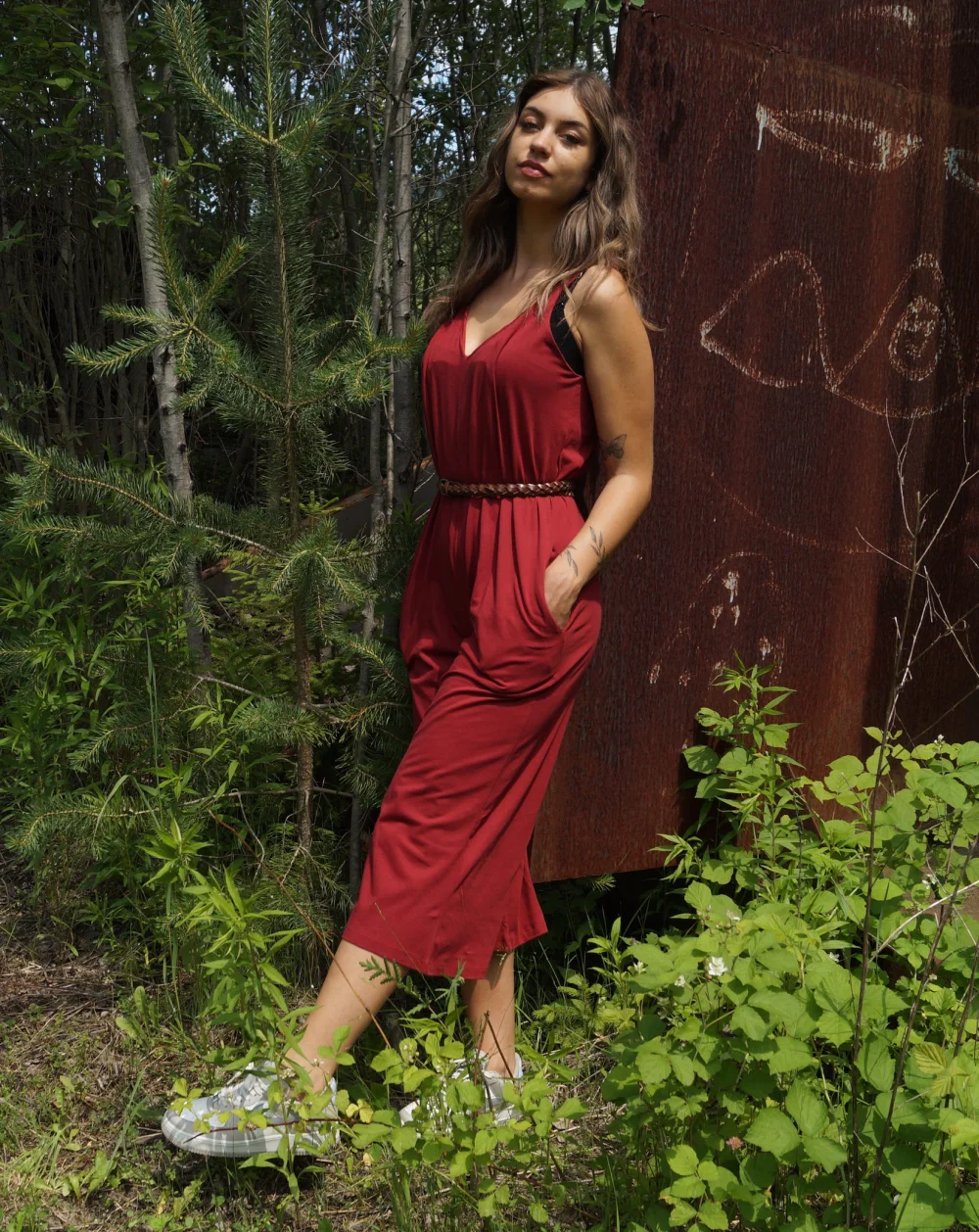 Jumpsuit "Day off" aus GOTS-zertifizierter Bio-Baumwolle - olive / large