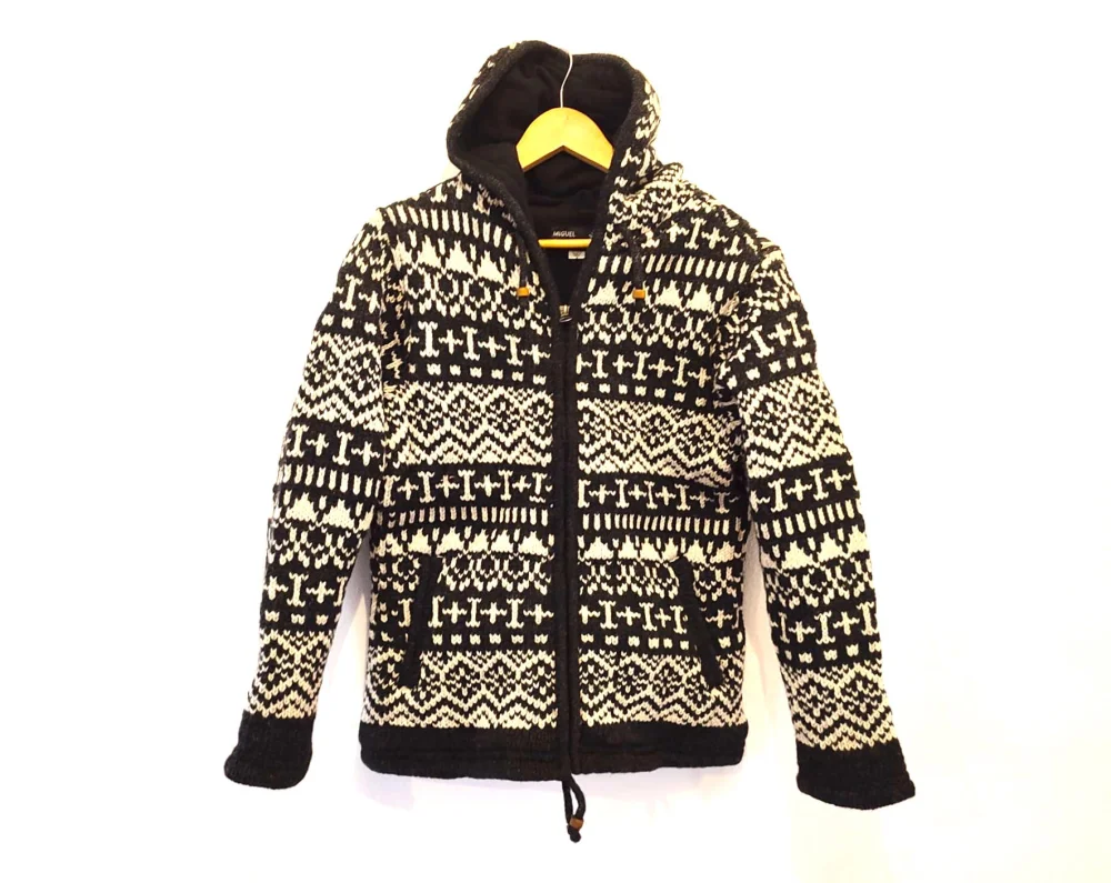 Wolljacke "Oslo" - schwarz / medium