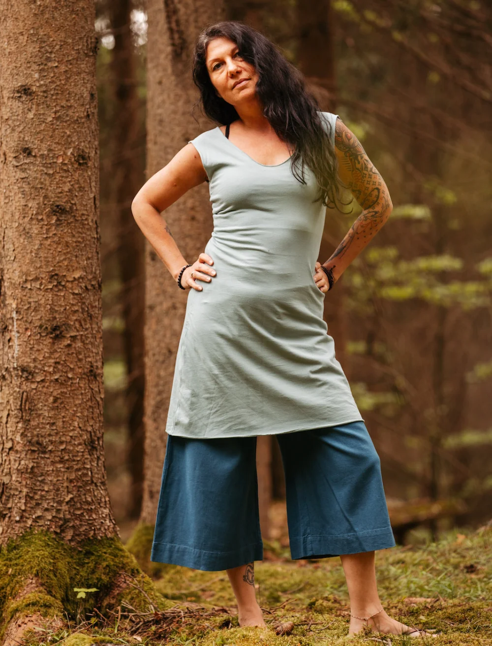Schlichtes Kleid aus GOTS-zertifizierter Bio-Baumwolle - schwarz / medium