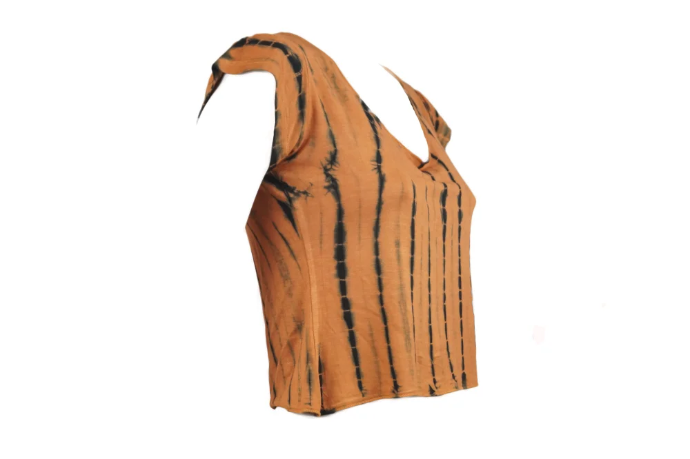 Batik Shirt "Woodstock" - orange/schwarz batik / s/m