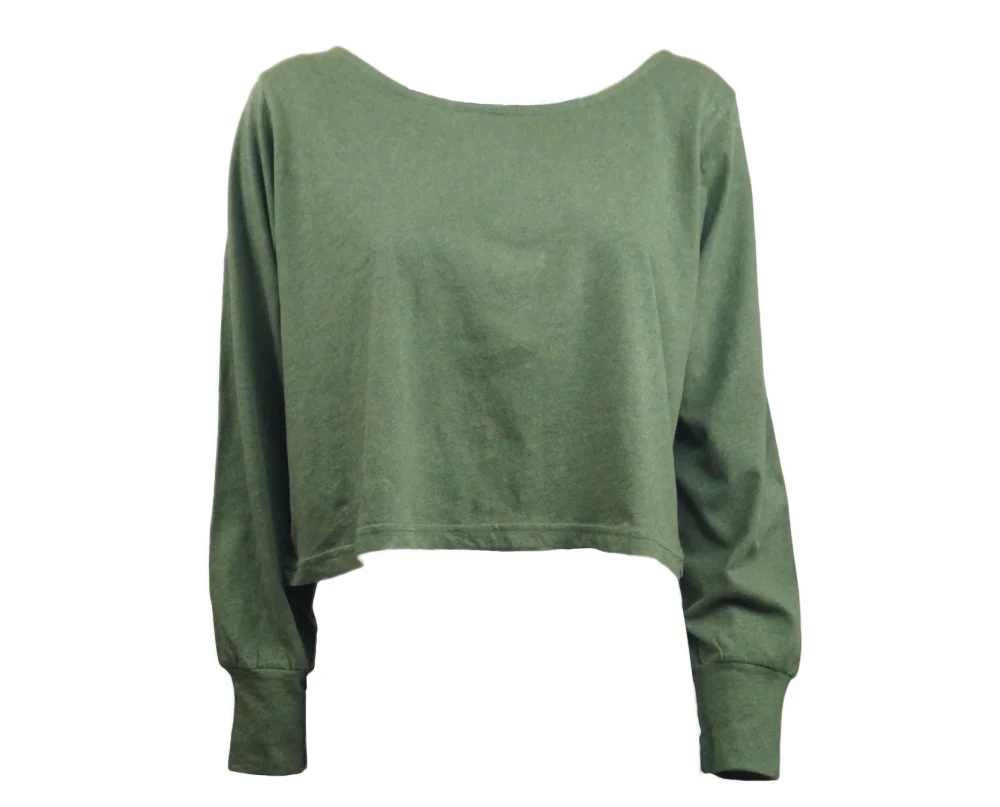 Langarm "Crop-Top" - rose / small