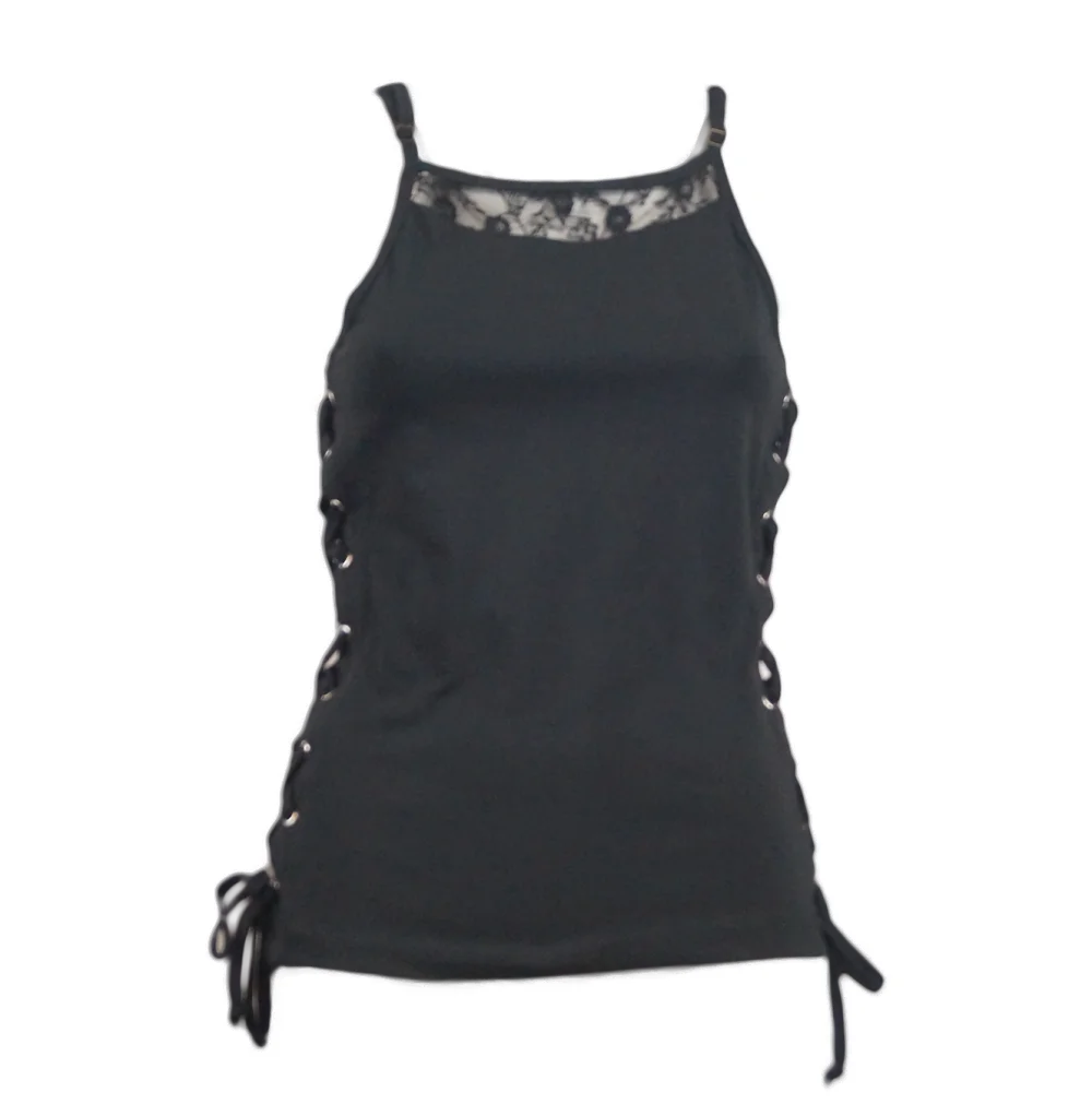 Gothic Top "Wednesday" - schwarz / small