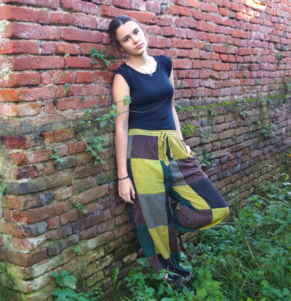 Baumwollhose "Patchwork" - grün