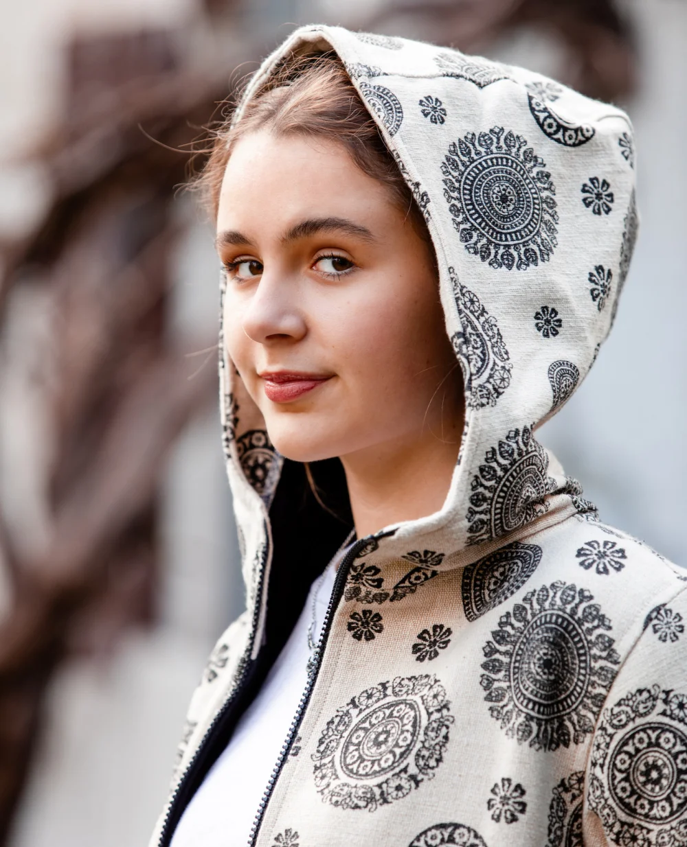 Winterjacke "Mandala" - braun / x-large