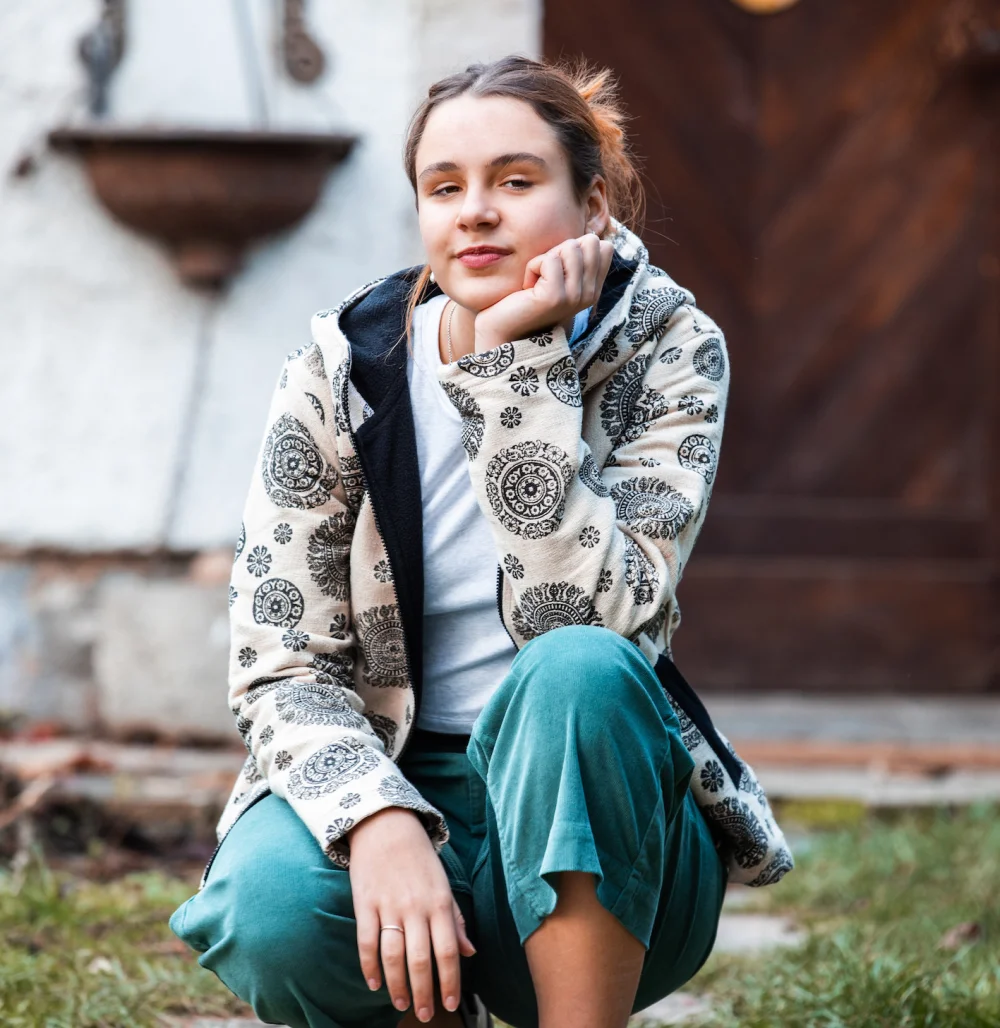 Winterjacke "Mandala" - braun / x-large