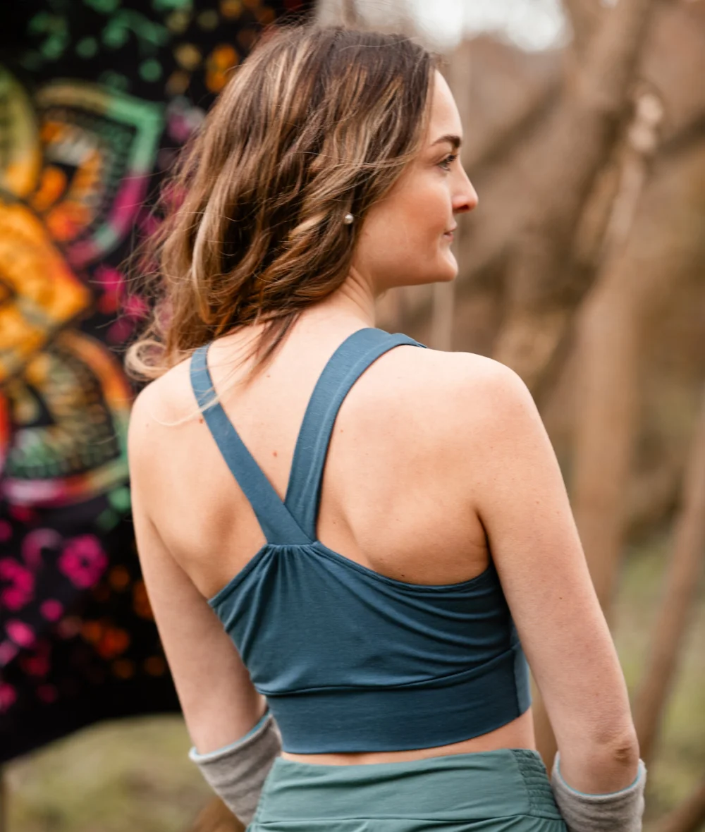 Yoga Bra "Shadow", GOTS-zertifiziert - erbse / x-large