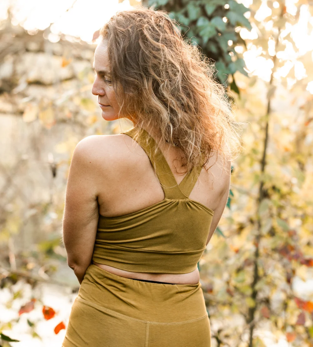 Yoga Bra "Shadow", GOTS-zertifiziert - erbse / x-large
