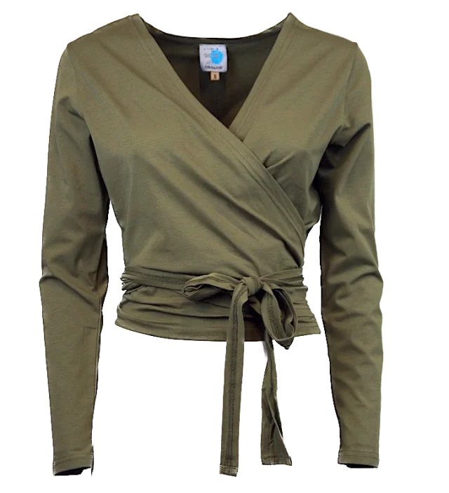 Wickelweste "Favorite One" aus GOTS-zertifizierter Bio-Baumwolle - olive / large