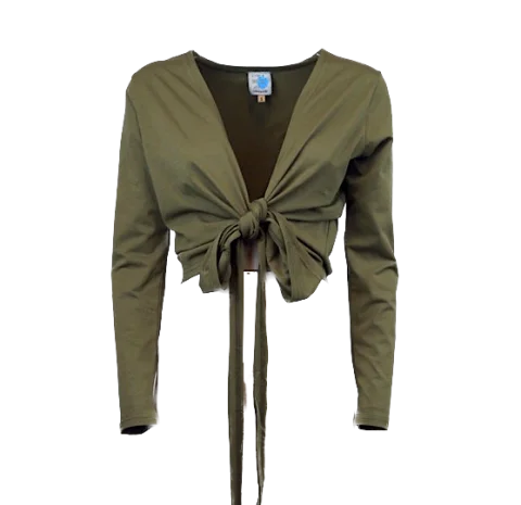 Wickelweste "Favorite One" aus GOTS-zertifizierter Bio-Baumwolle - olive / large