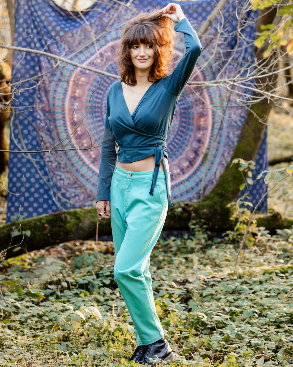 Elastische Baumwollhose "Brixton" - dunkelblau / large