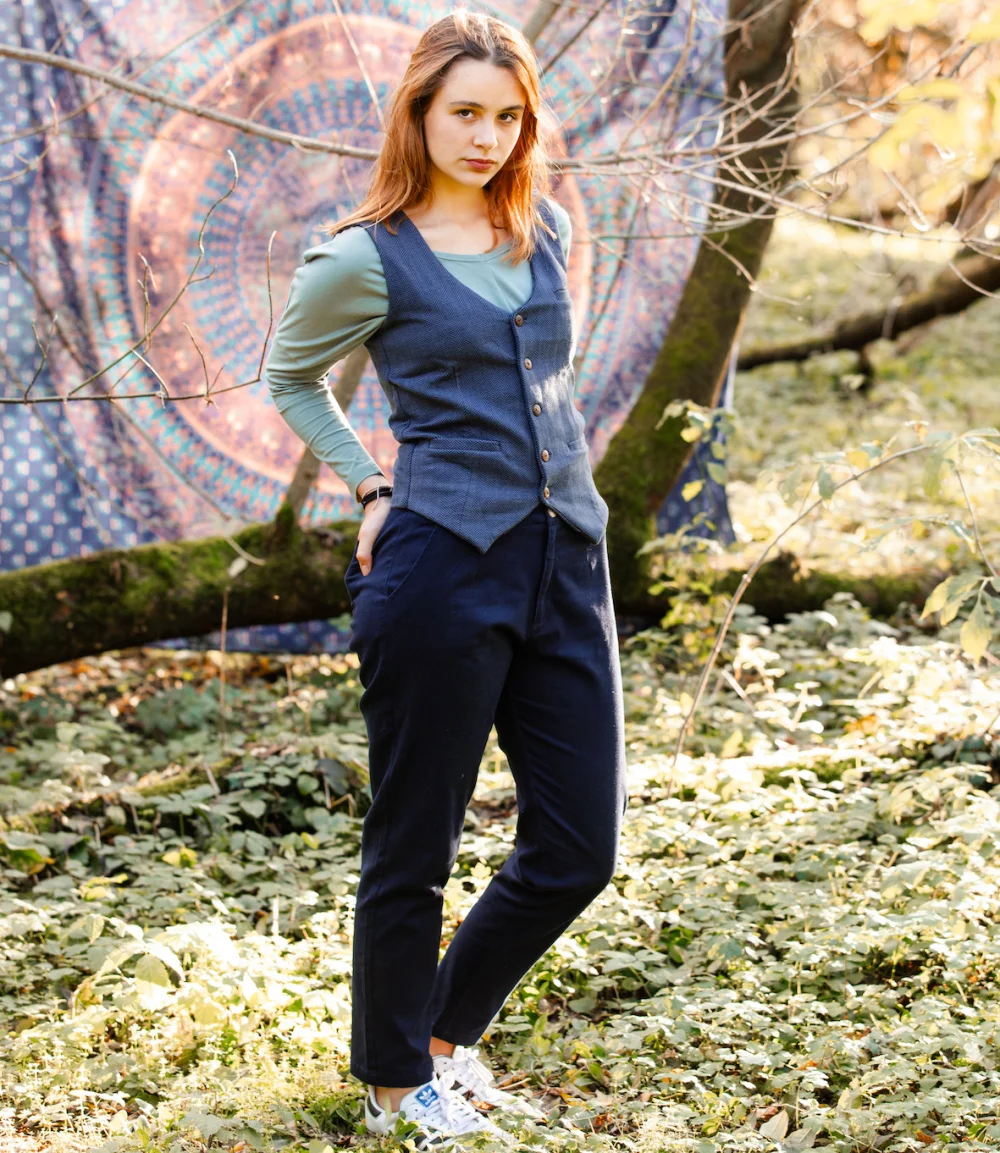 Elastische Baumwollhose "Brixton" - dunkelblau / large