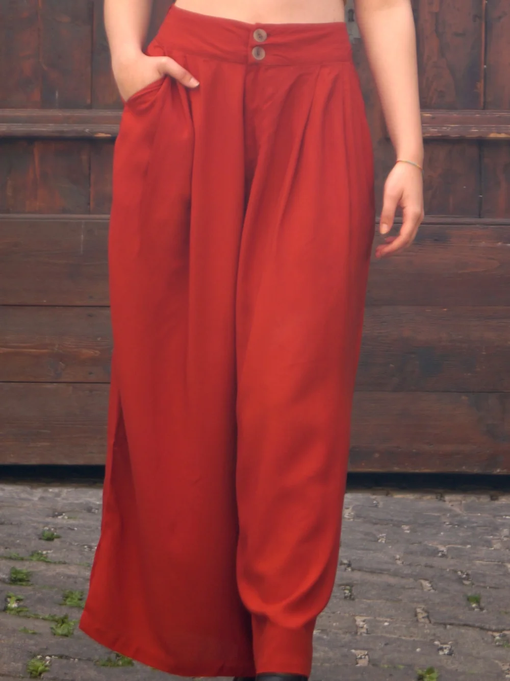 leichte Sommer-Hose aus ECOVERO Viskose - rost / m/l