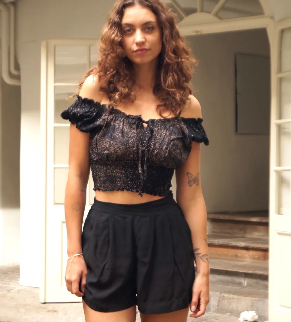 Kurze Hose aus ECOVERO™ Viscose - grün / m/l