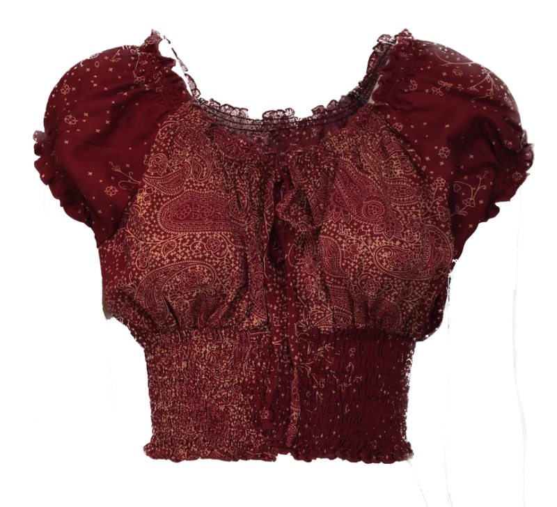 Flamenco Top - schwarz bunt