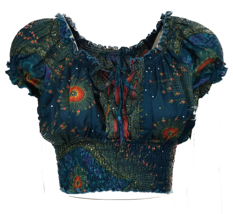 Flamenco Top - schwarz bunt