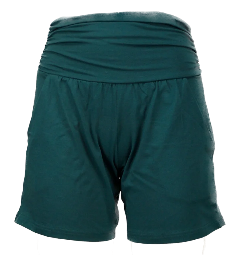 kurze Yoga Hose aus GOTS-zertifizierter Bio-Baumwolle - petrol / x-large