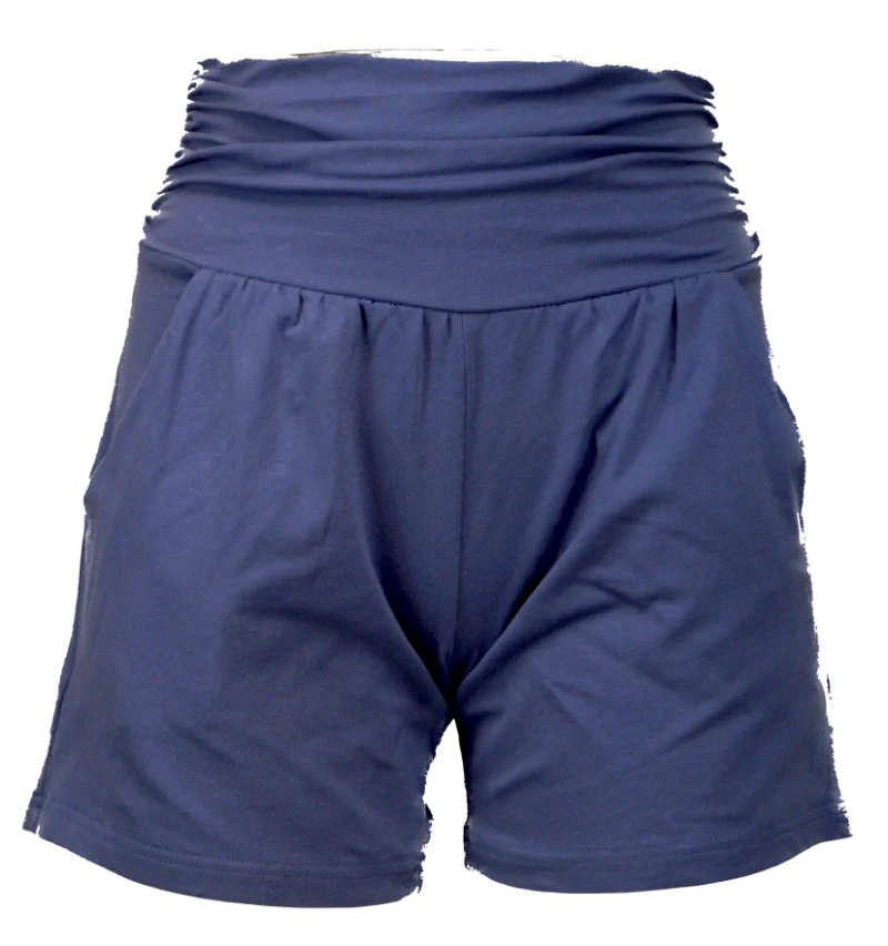 kurze Yoga Hose aus GOTS-zertifizierter Bio-Baumwolle - petrol / x-large