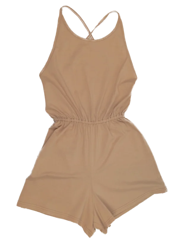 kurzer Jumpsuit "Sarah" aus GOTS-zertifizierter Bio-Baumwolle - blau / large